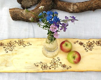 Salvaged Wood Food Display, Wood Burned Food Tray, Wood Table Display, Boho Food Decor