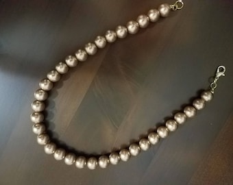 Big Gold/Bronze Big Pearl necklace with gold accent