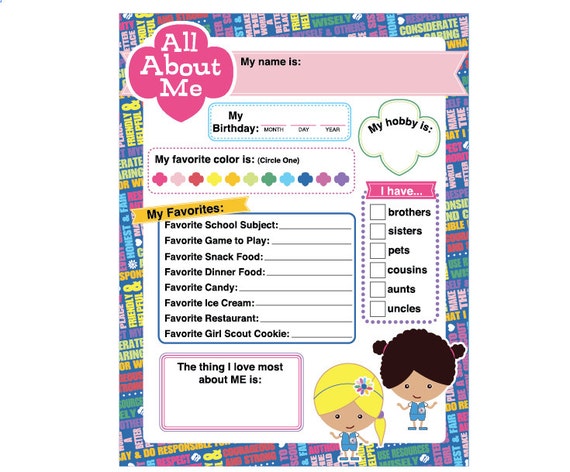 Girl Scout All About Me Printable