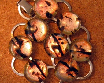Dichroic Fused Glass Bracelet Dichroic Bracelet Dichroic Jewelry Link Bracelet Glass Bracelet Glass Jewerly