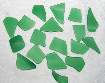 Green Faux Sea Glass undrilled lot - 18 pieces