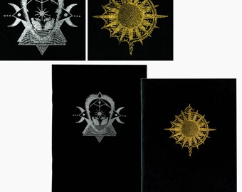 Lunar/Solar Moon/Sun Night/Day Yin/Yang Dream Blank Paper Writing Drawing A6 Small Journal Notebook Sketchbook