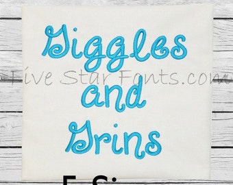 Giggles and Grins Embroidery Font 5 Sizes Machine embroidery designs