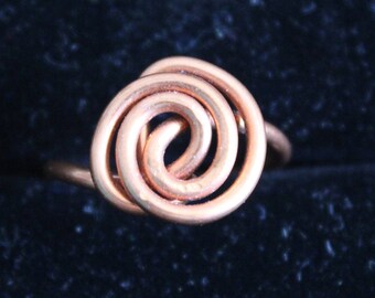 Single Band Swirl Copper Ring Size 6