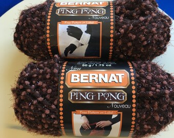 Bernat Yarn, Bernat Ping Pong, Bernat Mocha Madness, Bernat Brown Yarn, Ping Pong Yarn, Bulky Yarn, Bulky 5, 2 Skeins