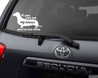 Dachshund Decal,Dachshund Sticker, Dachshund Bumper Sticker, Doxie Sticker, Doxie Decal, Doxie Bumper Sticker, If you can See my Wiener