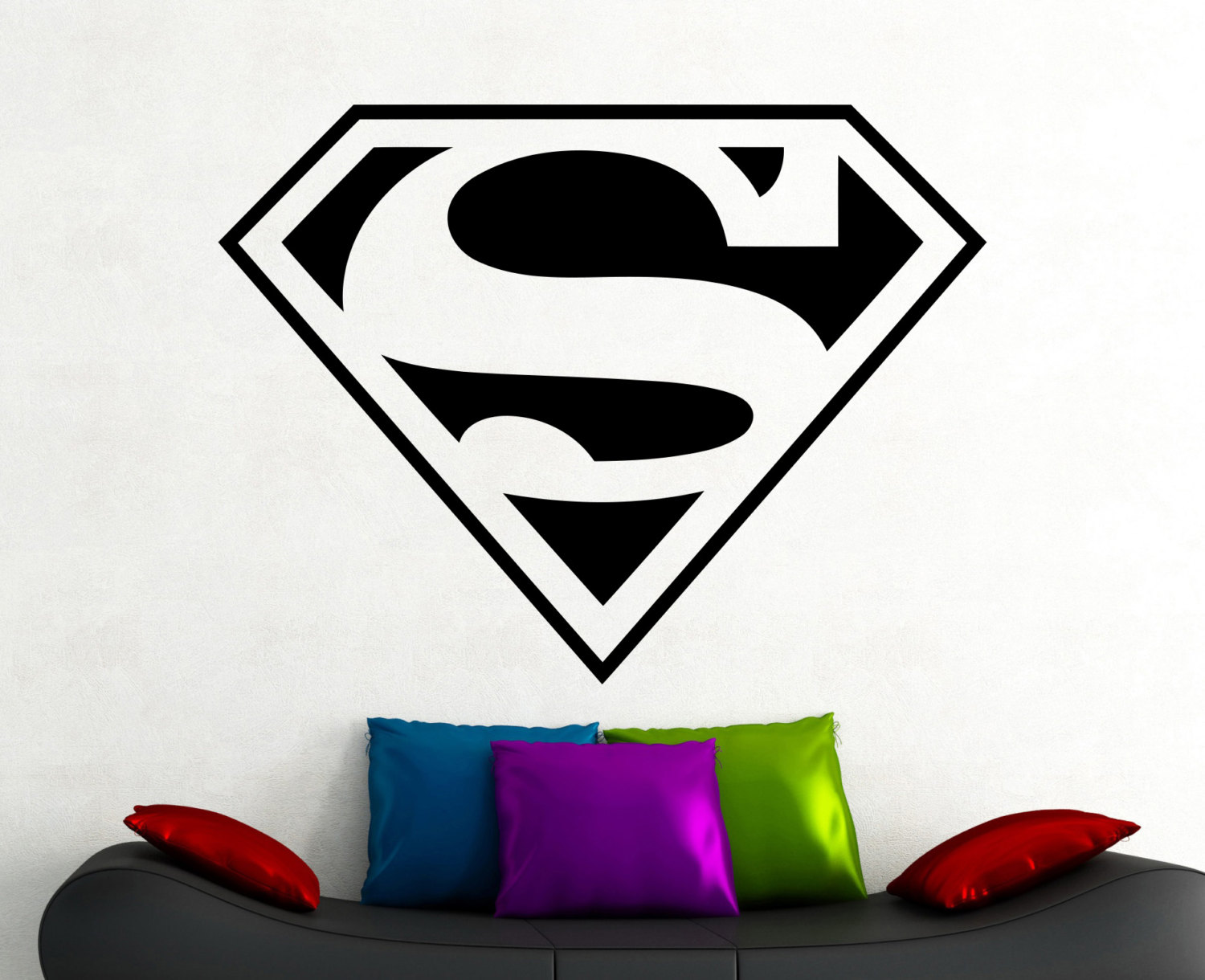 Superman Logo Decal Wall Sticker Comics Superhero Living Room
