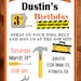 Tool Party Birthday Invitation Construction Birthday Party