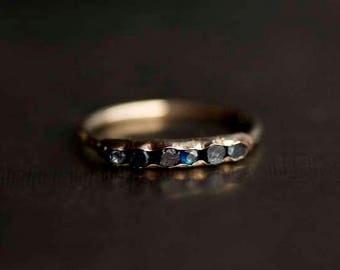 Raw Blue Sapphire Ring. Blue Sapphire Ring. Blue Sapphire Engagement Ring. Blue Sapphire Band. Blue Sapphire Wedding Band