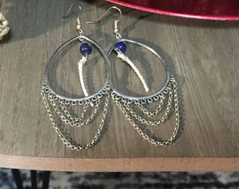 Snake Rib & Lapislazuli Earrings
