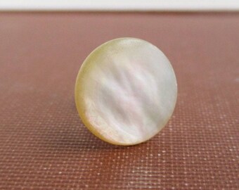 Antique Shirt Collar Button / Stud - Pearl or Abalone & Gold Tone