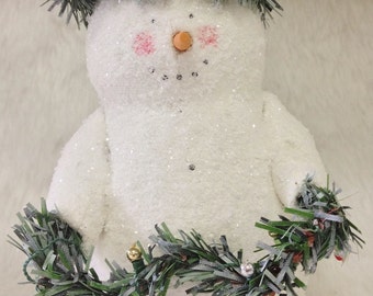 Folk Art Christmas Lights Snowman (X-SM-GAR)