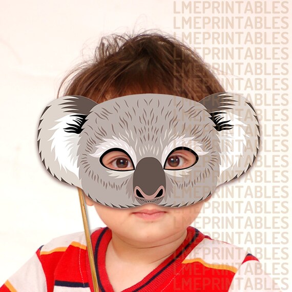 Download Koala Printable Mask Gray Bear DIY Animal Masks Booth Prop