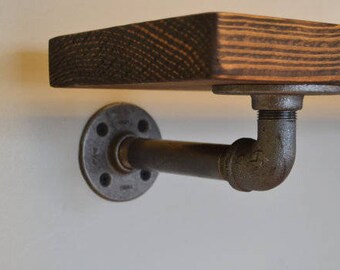 Set of 2 Pipe Brackets, DIY Pipe Shelf, Industrial Pipe Shelving, Open Shelving, Farmhouse Kitchen, Pipe Hardware, Mother's Day Gift