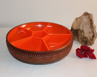 Original Vintage Emsa 1965er Jahre Made in West Germany Mid Century Serving Bowl orange