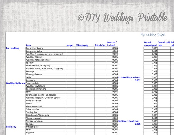 uk worksheet blank budget printable di di nozze calcolo stampabile bilancio nozze Foglio