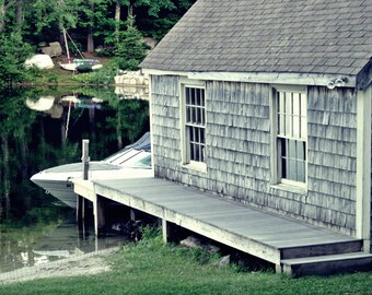 Cabin Decor Boathouse Lakehouse Photo 5x7 Signed Print Lake Cabin Wall Art