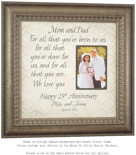 25th Anniversary Gifts for Parents Silver Anniversary Gift