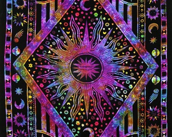 LOT OF 5 Indian Tapestry Wall Hanging Mandala Hippie Gypsy Bedspread Throw Bohemian Cover