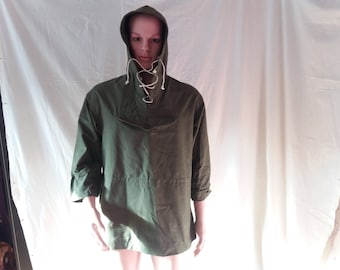 Vintage 1980's Military Green Canvas Anorak - NEW