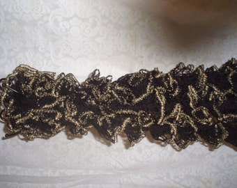 Gold edged ruffled scarf