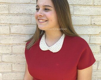 Pearl collar , brides maid collar,peter pan collar,gifts for girls,women accessories,necklace,pearl necklace,birthday gifts,photography