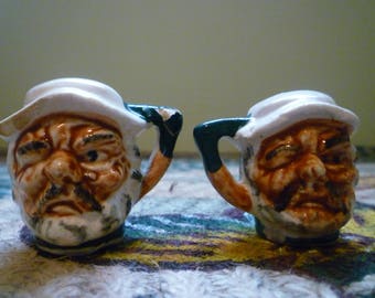 vintage winking man salt and pepper shakers