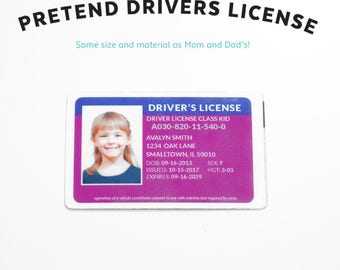 Pretend Drivers License Kids Pretend License Kids ID Kid