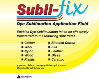 250ml Subli fix fluid works on 100% cotton and more.... for dye sublimation printing plus FREE dye sublimation paper to try