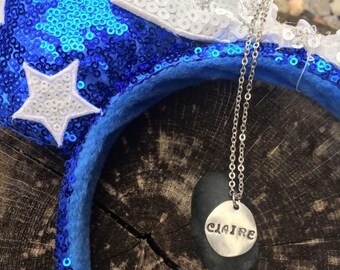 Disney Princess daughter mother grandmother necklace birthstone name personalized handmade hand stamped