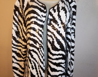 FREE SHIPPING Vintage 1980 Sequin Coat