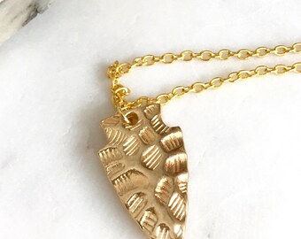 Bohemian gold arrowhead necklace