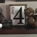 Family number sign . Gallery Wall Decor . Rustic Family Number . hand painted . Farmhouse signs