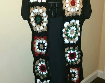 Mixed Media Granny Square Scarf