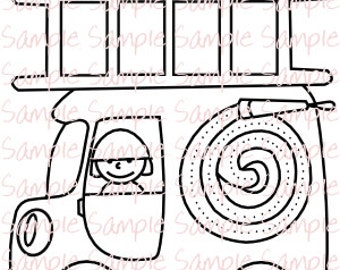 Fire Truck Party Printables Fireman Firefighter Coloring Page Birthday Favor Supplies Instant Download PDF
