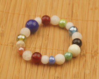 Bracelet made of round glass beads