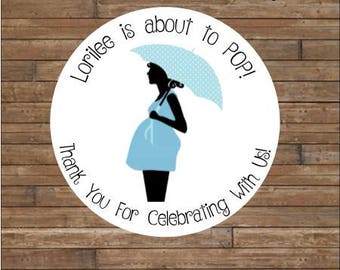 Personalized Baby Shower Stickers About To Pop Stickers About to Pop Favor Tags