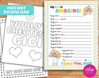 All About My Grandma Kid Questionnaire Mothers Day Gift Gift