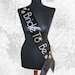 Handmade Bride To Be Bachelorette Sash - High Quality Black Ribbon With Gold & Silver Glitter Lettering and Rhinestones