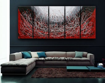 Art Modern Painting Abstract Acrylic Painting Red Abstract