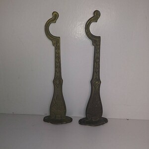 antique gold or brass double curtain rod brackets