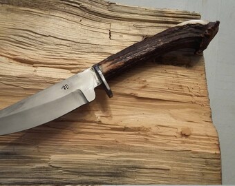 Forged antler handle knife