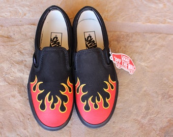 Hand Painted Shoes - Flame Vans