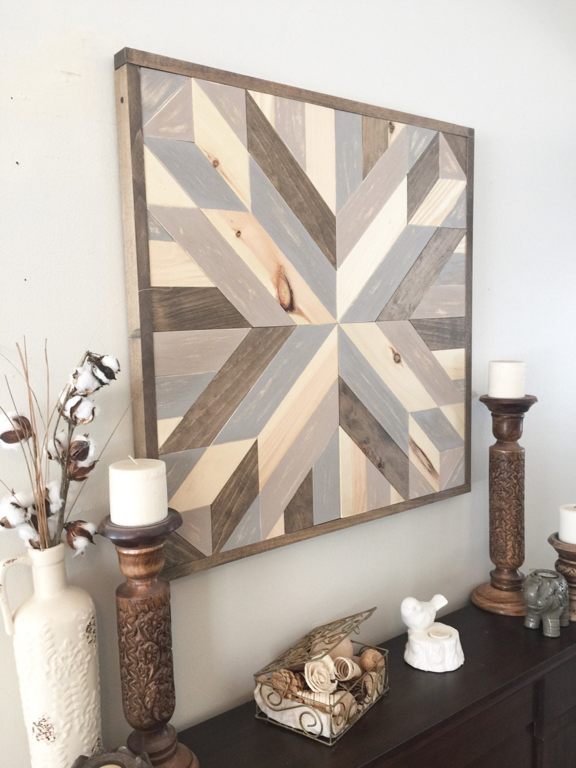 Reclaimed wood wall art rustic wall decor rustic barn star