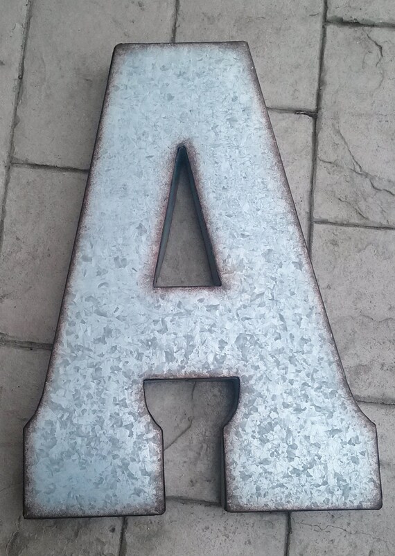 Sale X LARGE METAL LETTER Zinc  Steel Initial Home Room  Decor 