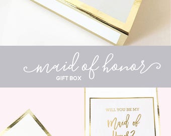 Maid of Honor Proposal Box Will You Be My Maid of Honor Box Maid of Honor Proposal Gift Will You Be My Maid of Honor Gift Box (EB3171BPW)