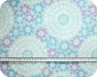 Floral retro vintage fabric - blue, white and purple