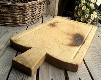 Wood Cutting Board - Meat Cutting Board - French Chopping Block - Vintage Bread Board - Rustic Kitchen - French Kitchen - Farmhouse Decor