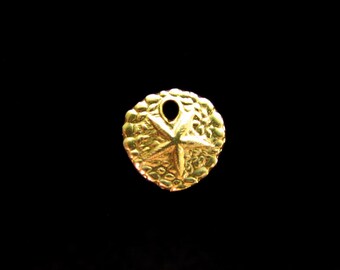 SALE Gold Filled Sand Dollar Charm 2 pc 10mm SandDollar Charm RZ114