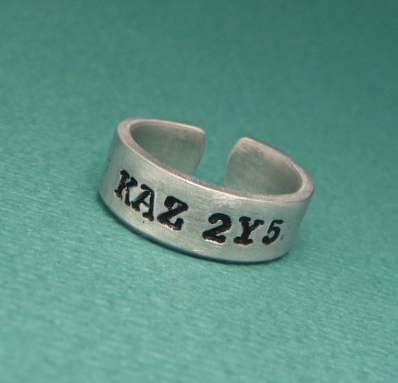 Hand Stamped Ring In Aluminum Supernatural Hand Stamped Ring In Aluminum Supernatural